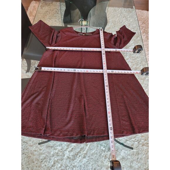 Ellos Shift Dress Women's Size 1X Brown's Polyester Long Sleeves - Picture 12 of 12
